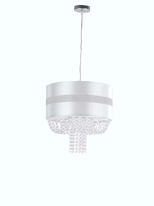 Bissolo Casa Lampadari<LAMPADARIO CHIGNON BIANCO+PENDEL ART.MT3202020 D. 40CM - 1XE27 60W: vendita online LAMPADARIO CHIGNON BIANCO+PENDEL ART.MT3202020 D. 40CM - 1XE27 60W in offerta