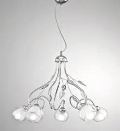 Bissolo Casa Lampadari<LAMPADARIO GINEVRA D 60 H 40CM - 5XE14: vendita online LAMPADARIO GINEVRA D 60 H 40CM - 5XE14 in offerta