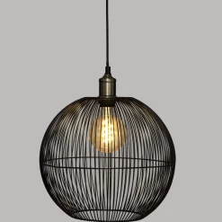 Bissolo Casa Lampadari<LAMPADARIO IN METALLO NERO D. 34CM: vendita online LAMPADARIO IN METALLO NERO D. 34CM in offerta