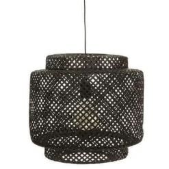 Bissolo Casa Lampadari<LAMPADARIO LUBY IN BAMBO/FERRO NERO D 40CM - E27 40W: vendita online LAMPADARIO LUBY IN BAMBO/FERRO NERO D 40CM - E27 40W in offerta