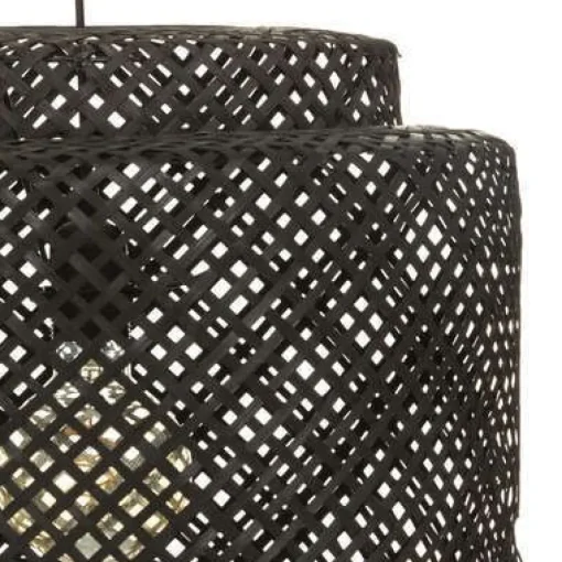 Bissolo Casa Lampadari<LAMPADARIO LUBY IN BAMBO/FERRO NERO D 40CM - E27 40W: vendita online LAMPADARIO LUBY IN BAMBO/FERRO NERO D 40CM - E27 40W in offerta