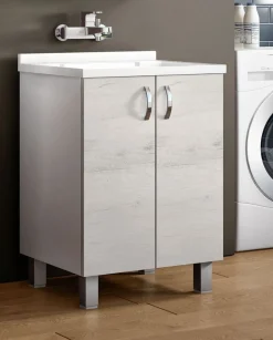 Bissolo Casa Mobili Per Lavanderia<Lavatoio bagno con vasca e gocciolatoio: lavatoio olmo bianco