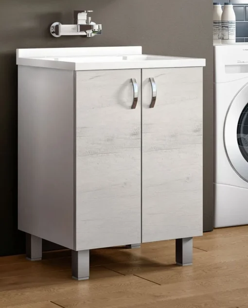 Bissolo Casa Mobili Per Lavanderia<Lavatoio bagno con vasca e gocciolatoio: lavatoio olmo bianco