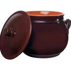 Bissolo Casa Cottura Casseruole<LEGUMIERA 4 MANICI LINEA BRUNA IN TERRACOTTA DIAM. 20CM
