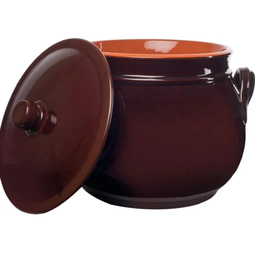 Bissolo Casa Cottura Casseruole<LEGUMIERA 4 MANICI LINEA BRUNA IN TERRACOTTA DIAM. 20CM