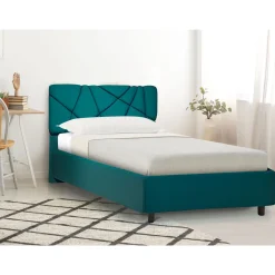 Bissolo Casa Letti Una Piazza E Mezza<LETTO 1 PIAZZA E MEZZA CONTENITORE MOD. POP IN TESSUTO LYCRA VERDE PETROLIO