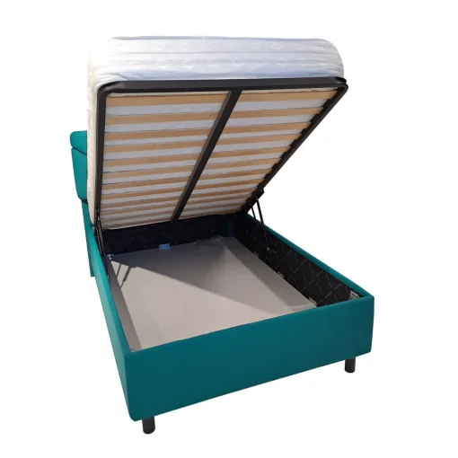 Bissolo Casa Letti Una Piazza E Mezza<LETTO 1 PIAZZA E MEZZA CONTENITORE MOD. POP IN TESSUTO LYCRA VERDE PETROLIO