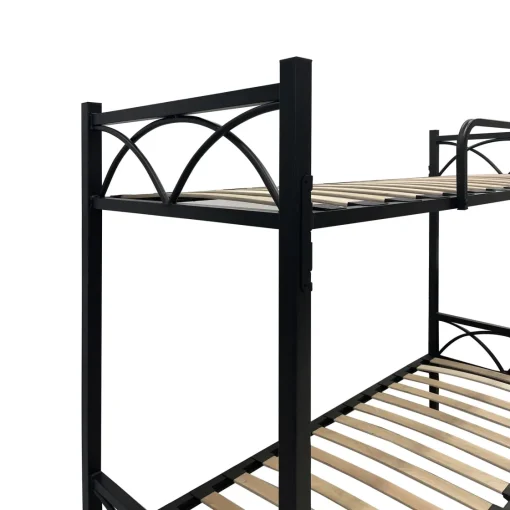 Bissolo Casa Letti Singoli|Reti Singole<LETTO A CASTELLO BUNK METALLO NERO