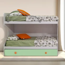 Bissolo Casa Letti Singoli<LETTO A CASTELLO MOD. FLY FRASSINO NUVOLA, SEDANO E ALBICOCCA