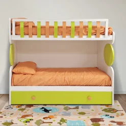 Bissolo Casa Letti Singoli<LETTO A CASTELLO MOD. JOB BIANCO, ALBICOCCA E PERA