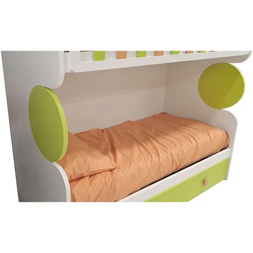 Bissolo Casa Letti Singoli<LETTO A CASTELLO MOD. JOB BIANCO, ALBICOCCA E PERA