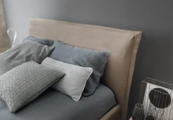 Bissolo Casa Letti Una Piazza E Mezza<Letto Contenitore in Tessuto: Letto Beige Modello Jasmine con Rete Inclusa