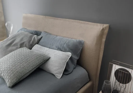 Bissolo Casa Letti Una Piazza E Mezza<Letto Contenitore in Tessuto: Letto Beige Modello Jasmine con Rete Inclusa