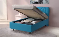 Bissolo Casa Letti Una Piazza E Mezza<LETTO CONTENITORE POP 1 PIAZZA E 1/2 TESSUTO LYCRA AZZURRO