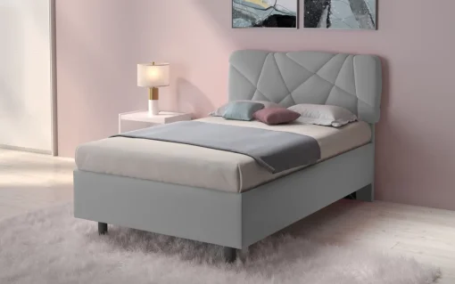 Bissolo Casa Letti Una Piazza E Mezza<LETTO CONTENITORE POP 1 PIAZZA E 1/2 TESSUTO LYCRA GRIGIO LIGHT