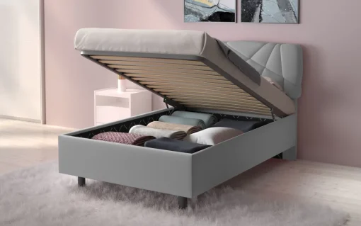 Bissolo Casa Letti Una Piazza E Mezza<LETTO CONTENITORE POP 1 PIAZZA E 1/2 TESSUTO LYCRA GRIGIO LIGHT
