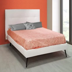Bissolo Casa Letti Una Piazza E Mezza<LETTO FISSO UNA PIAZZA E MEZZA MOD. SIMPLE IN ECOPELLE BIANCO