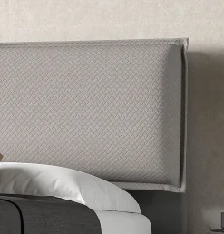Bissolo Casa Letti Matrimoniali<LETTO MATRIMONIALE CON CONTENITORE IN TESSUTO ED ECOPELLE GRIGIO