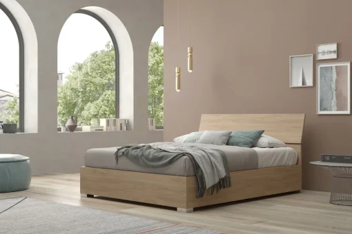 Bissolo Casa Letti Matrimoniali<LETTO MATRIMONIALE CON CONTENITORE NOCE