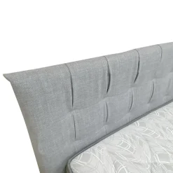 Bissolo Casa Letti Matrimoniali<LETTO MATRIMONIALE CON CONTENITORE IN TESSUTO GRIGIO CHIARO