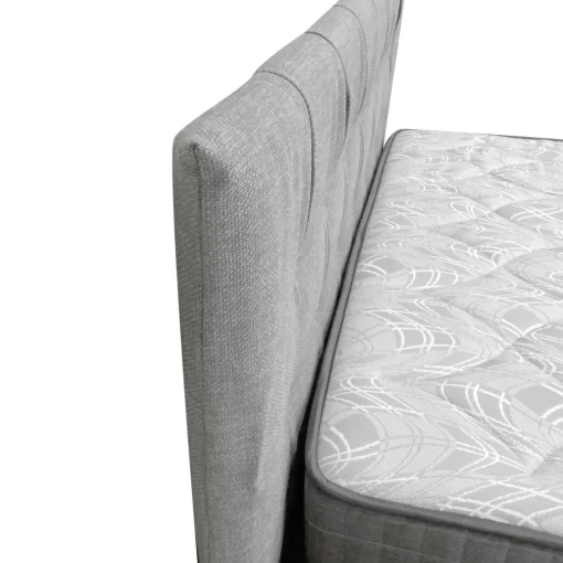 Bissolo Casa Letti Matrimoniali<LETTO MATRIMONIALE CON CONTENITORE IN TESSUTO GRIGIO CHIARO