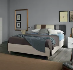 Bissolo Casa Letti Matrimoniali<LETTO MATRIMONIALE CON CONTENITORE OLMO E TESSUTO