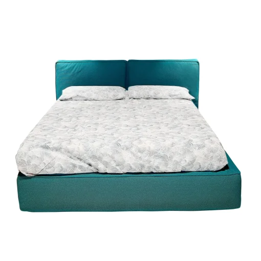 Bissolo Casa Letti Matrimoniali<LETTO MATRIMONIALE CON CONTENITORE MOD. ADELE IN TESSUTO TURCHESE