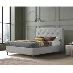 Bissolo Casa Letti Matrimoniali<Letto Matrimoniale Con Contenitore In Tessuto Grigio Chiaro: Letto Matrimoniale in Offerta