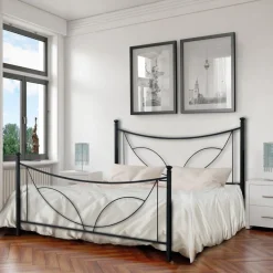 Bissolo Casa Letti Matrimoniali<LETTO MATRIMONIALE CON GIROLETTO MOD. TULIPANO NERO GRAFITE