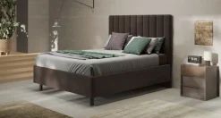 Bissolo Casa Letti Matrimoniali<LETTO MATRIMONIALE CONTENITORE MOD. TEDDY VELLUTO CIOCCOLATO