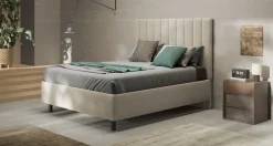Bissolo Casa Letti Matrimoniali<LETTO MATRIMONIALE CONTENITORE MOD. TEDDY TESSUTO BOUCLE' BEIGE