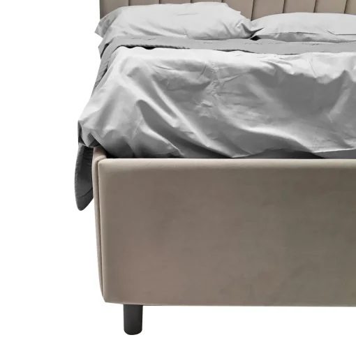 Bissolo Casa Letti Matrimoniali<LETTO MATRIMONIALE CONTENITORE MOD. TEDDY IN VELLUTO SABBIA