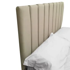 Bissolo Casa Letti Matrimoniali<LETTO MATRIMONIALE CONTENITORE MOD. TEDDY IN VELLUTO SABBIA
