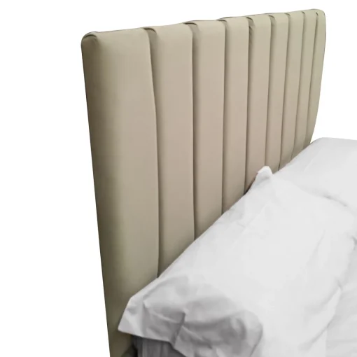 Bissolo Casa Letti Matrimoniali<LETTO MATRIMONIALE CONTENITORE MOD. TEDDY IN VELLUTO SABBIA