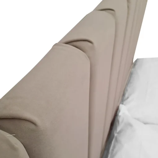 Bissolo Casa Letti Matrimoniali<LETTO MATRIMONIALE CONTENITORE MOD. TEDDY IN VELLUTO SABBIA