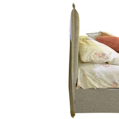 Bissolo Casa Letti Matrimoniali<LETTO MATRIMONIALE CONTENITORE MOD. CHANEL IN TESSUTO GRIGIO