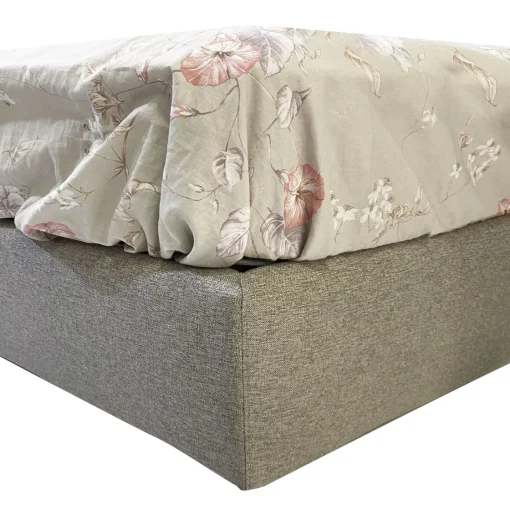 Bissolo Casa Letti Matrimoniali<LETTO MATRIMONIALE CONTENITORE MOD. CHANEL IN TESSUTO GRIGIO
