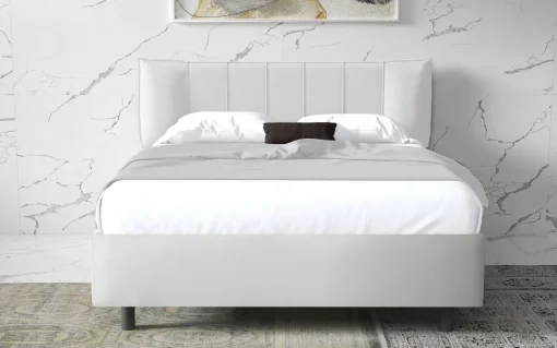 Bissolo Casa Letti Matrimoniali<LETTO MATRIMONIALE CONTENITORE MOD. HUG ECOPELLE BIANCA