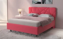 Bissolo Casa Letti Matrimoniali<LETTO MATRIMONIALE CONTENITORE MOD. POP TESSUTO LYCRA ROSA