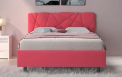 Bissolo Casa Letti Matrimoniali<LETTO MATRIMONIALE CONTENITORE MOD. POP TESSUTO LYCRA ROSA