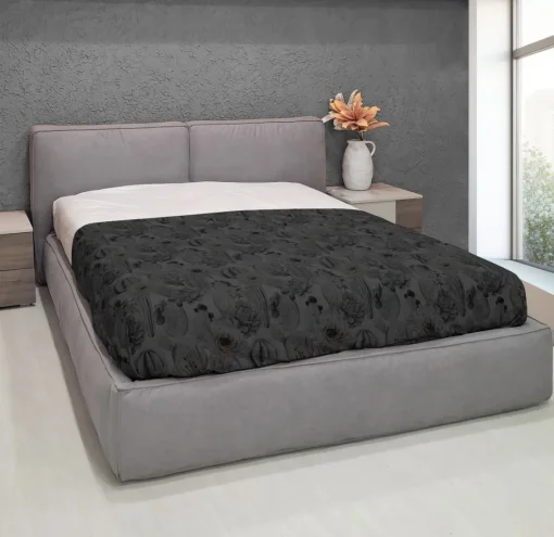 Bissolo Casa Letti Matrimoniali<LETTO MATRIMONIALE CONTENITORE MOD. ADELE IN TESSUTO GRIGIO