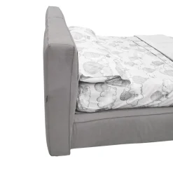 Bissolo Casa Letti Matrimoniali<LETTO MATRIMONIALE CONTENITORE MOD. ADELE IN TESSUTO GRIGIO