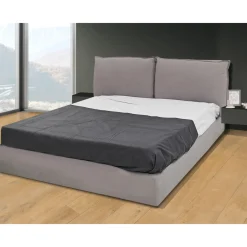 Bissolo Casa Letti Matrimoniali<LETTO MATRIMONIALE CONTENITORE MOD. LEILAH IN TESSUTO GRIGIO
