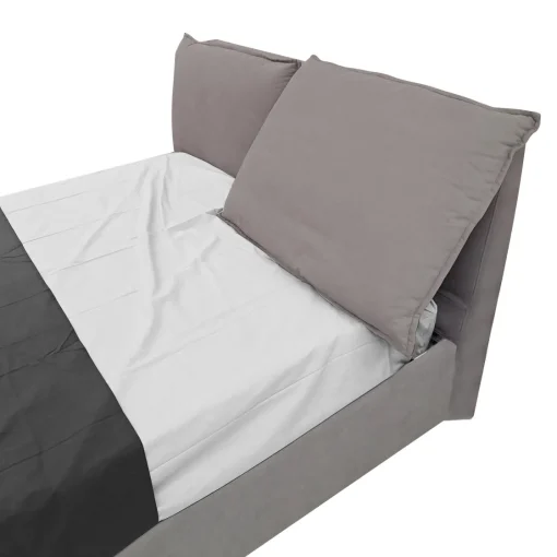 Bissolo Casa Letti Matrimoniali<LETTO MATRIMONIALE CONTENITORE MOD. LEILAH IN TESSUTO GRIGIO