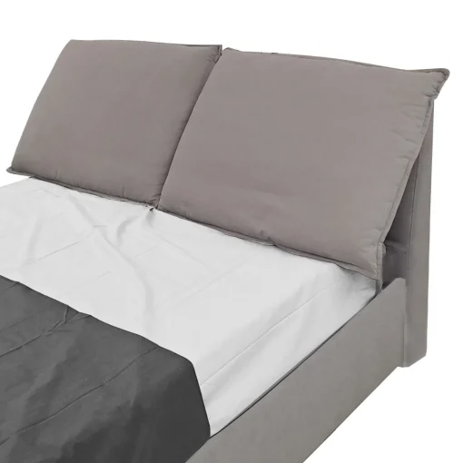 Bissolo Casa Letti Matrimoniali<LETTO MATRIMONIALE CONTENITORE MOD. LEILAH IN TESSUTO GRIGIO