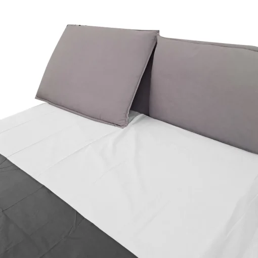 Bissolo Casa Letti Matrimoniali<LETTO MATRIMONIALE CONTENITORE MOD. LEILAH IN TESSUTO GRIGIO