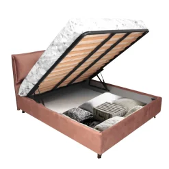 Bissolo Casa Letti Matrimoniali<Letto matrimoniale contenitore IRIS in tessuto rosa
