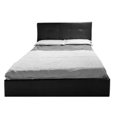 Bissolo Casa Letti Matrimoniali<LETTO MATRIMONIALE CONTENITORE MOD. NAPOLI IN ECOPELLE NERO