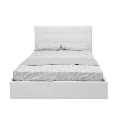 Bissolo Casa Letti Matrimoniali<LETTO MATRIMONIALE CONTENITORE MOD. NAPOLI IN ECOPELLE BIANCA