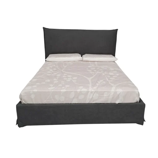 Bissolo Casa Letti Matrimoniali<LETTO MATRIMONIALE CONTENITORE MOD. LINE IN TESSUTO GRIGIO SCURO